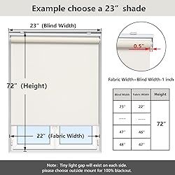 AOSKY Cordless Roller Shades Blackout Blinds for
