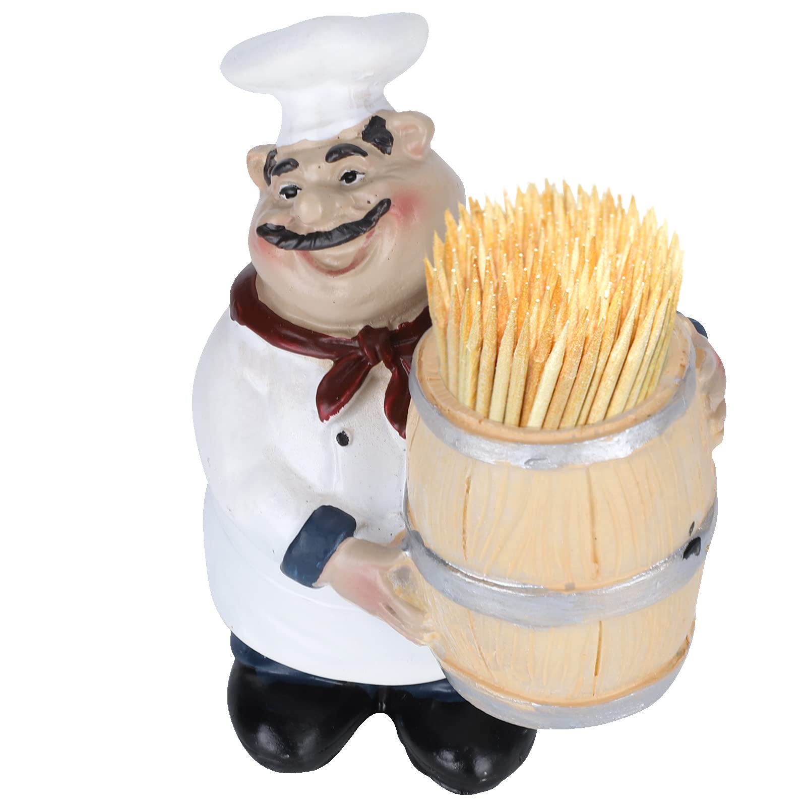 Agatige Cute Toothpick Holder, Resin Chef Figurines Italian Chef Statue Toothpick Holder Toothpick Dispenser with Italian Chef Statue for Kitchen Counter Restaurant Coffee Shop Decor
