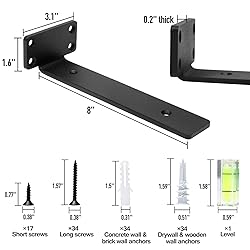 HITOMEN Heavy Duty Floating Shelf Brackets, 8-Inch