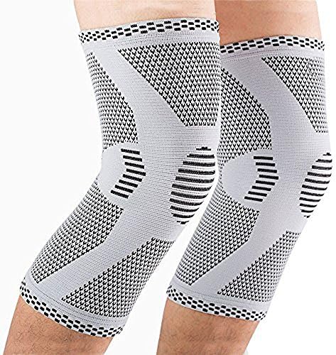 Kangda Knee Brace for Basketball Volleyball Tennis Running Knee Brace Support Compression Sleeve for Arthritis Jumpers Meniscus Tear ACL MCL Joint Pain Relief Men and Women Pair XL