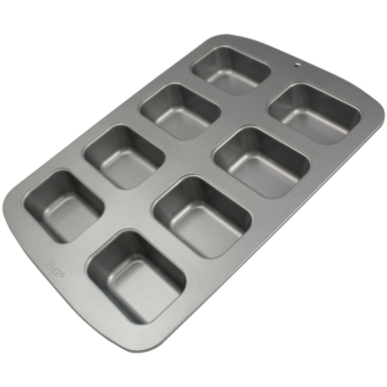 PME CSB107 Carbon Steel Non-Stick 8 Mini Oblong Cake Pan, Grey, 37.2 x 26.1 x 3.6 cm