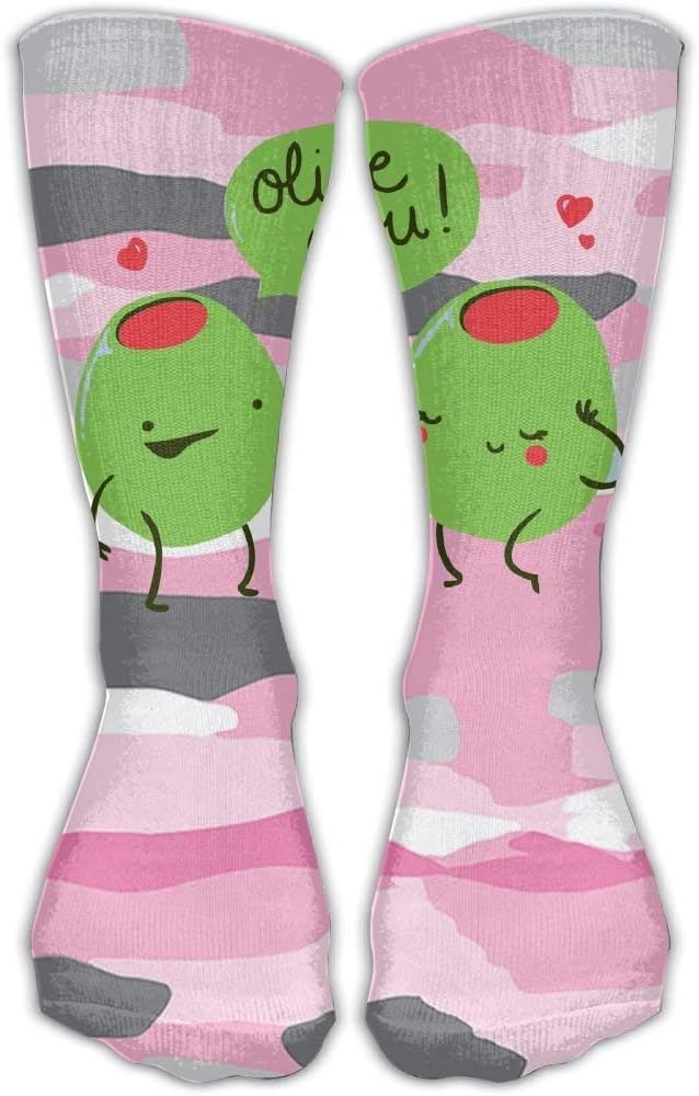 SDFGSE Design Olive You Fashion Art Boots Sock For Women &Girl