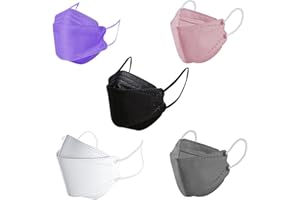 50PCS Kids Adult Fish Face_Masks Disposable, 4 Ply 3D Type Disposable Face_Mask for Kids Adult Daily Use (Adult,5-color)
