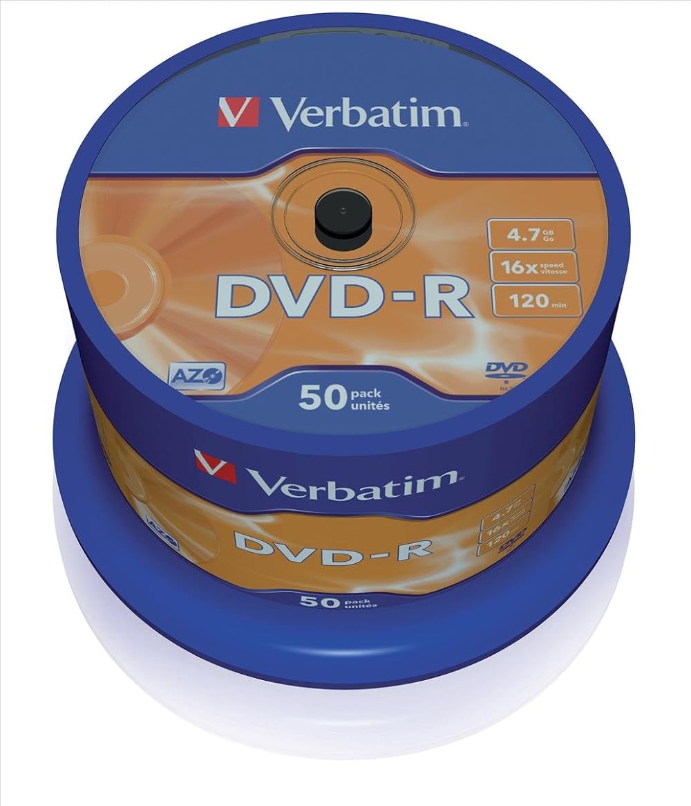 Verbatim 43548 DVD-R 4.7GB 16x Matt Silver 50 Pack Spindle