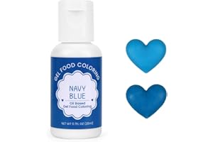 MILOVIN Oil Based Food Coloring for Chocolate, 20ml Edible Navy Blue Oil Based Food Coloring Gel for Cake Decorating, Sugar, Candy Melts, Baking, Cookies, Icing Frosting, Meringues, Cream- 0.7 Fl. Oz(Navy Blue)