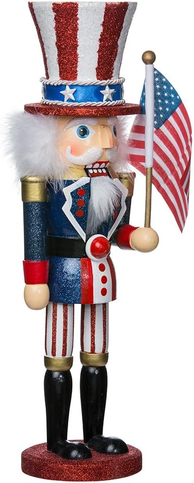 Nutcrackers - Hollywood Kurt Adler 15-Inch Wooden Uncle Sam Nutcracker