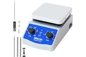 RexTact Magnetic Stirrer Hot Plate, Anti-Corrosion Ceramic Magnetic Stir Plate with Max 716°F, 100-2000RPM Magnetic Mixer with Magnetic Stir Bar，2000ML Stirring Capacity for Lab，College,Chemistry