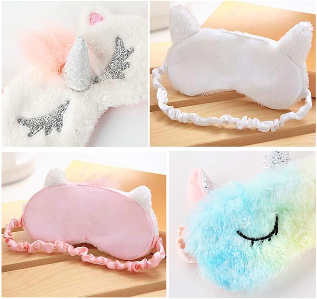 Kids Sleep Mask,Aniwon 4 Pack Cute Eye Mask for Sleeping Unicorn Sleep Mask Night Blindfold Bed Eye Covers Sleep Mask for Women Girls Kids Favor: Health & Personal Care