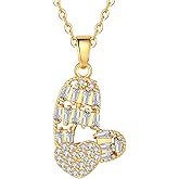 Honivy Dainty Gold Necklace for Women, 18K Real Gold Plated Necklace, White Gold Cross Silver Necklace, Cubic Zirconia Necklace, Birthday Gifts for Women Jewelry