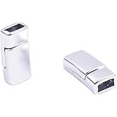 KONMAY 5 Sets 6.0mmx3.0mm Matte Silver Tiny Magnetic Jewelry Clasps for Bracelet Making