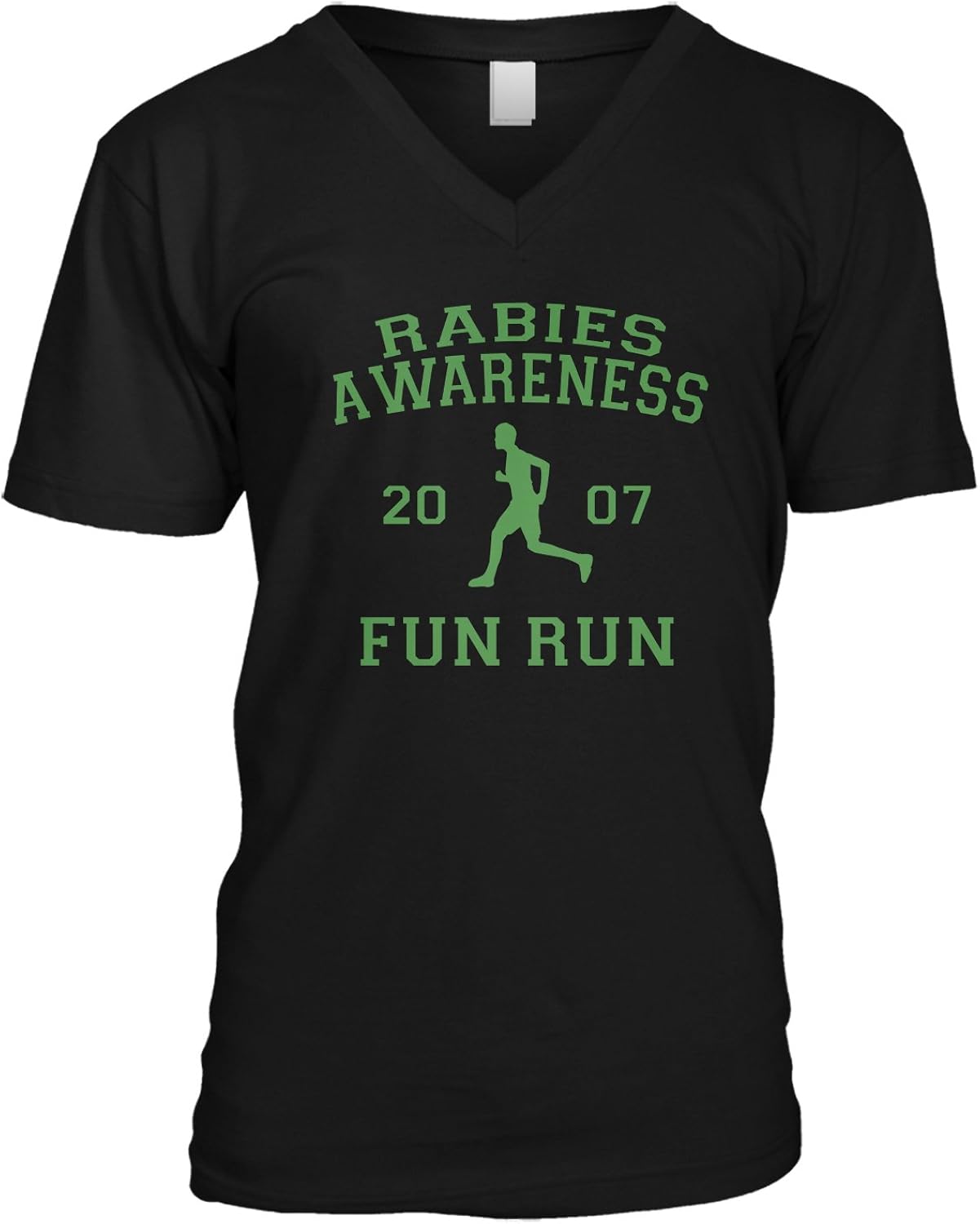Amdesco Men's The Office Rabies Awareness Fun Run 2007 V-Neck T-Shirt