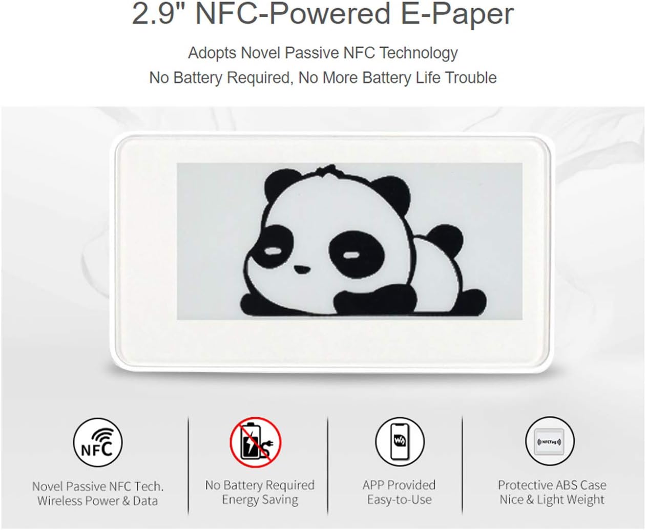 Waveshare 2.9inch Passive NFC-Powered e-Paper No batt Required Wireless Powering and Data Transfer Display Refreshing - Image 3