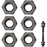 Bicycle Axle Nuts, 3/8, Black, 6 PCS | Flanged, For Road Mountain Bike, Front and Rear Wheels Accessories