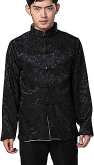 BLINGLANDChinese Traditional Uniform Top Kungfu Shirt for Men