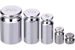ACFUN 5PCS Gram Calibration Weight 1g 2g 5g 10g 20g Chrome Plating Calibration Gram Scale Weight Set Kit for Digital Scale Balance Jewellery Scale Balance Home Tool