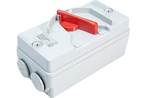 SEEKDESI Enclosed Motor Disconnect Switch 440V Heavy Duty Disconnect Breaker Box, IP66 Waterproof Switches, Fit for Generator Boat and Welding (4Pole 20A)