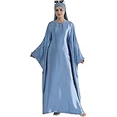Abaya Muslim Dress Women Satin Prayer Dress Batwing Long Sleeve Middle East Arabian Robe with Hijab