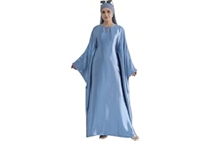 khalat Abaya Muslim Dress Women Satin Prayer Dress Batwing Long Sleeve Middle East Arabian Robe with Hijab