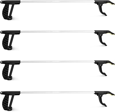 KEPLIN 4 Pack Litter Picker 30 Inch Long Reach Ergonomic Magnetic Tip Garden