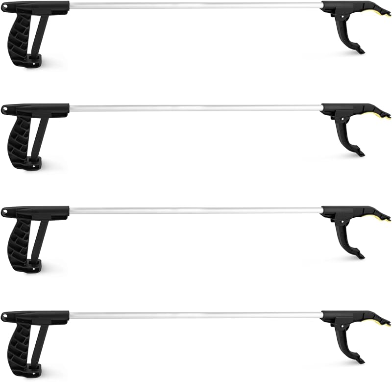 KEPLIN 4 Pack Litter Picker 30 Inch Long Reach Ergonomic Magnetic Tip Garden