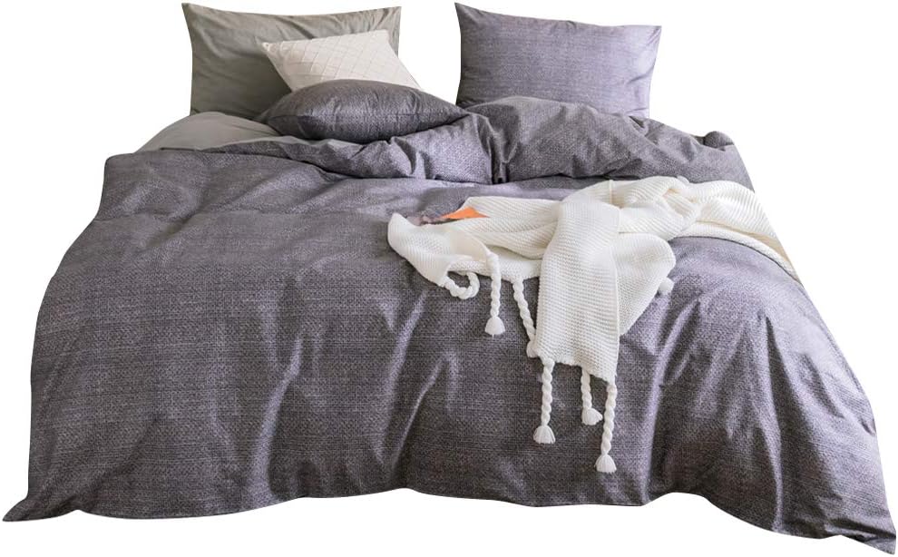 OTOB Simple Bedding Duvet Cover Sets with Zipper Ties Cotton 100 Percent for Adults Toddler Women Children Kids, Reversible Teen Bedding Sets Twin