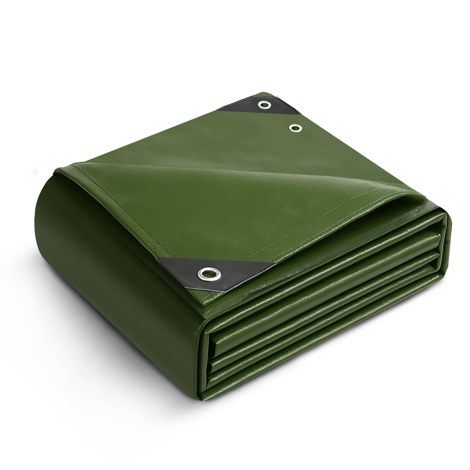 Keplin 2x3m Waterproof Tarpaulin Cover Sheet 90GSM, Heavy Duty, Mould-Resistant, Easy to Wash - PE Material, Reinforced Edges with Metal Eyelets, Green