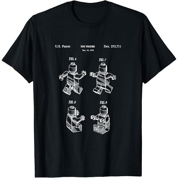 Amazon.com: Toy Building Brick Patent T Shirt T-Shirt : Clothing, Shoes \u0026  Jewelry