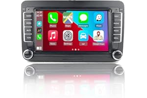 Car Radio Carplay&Android Auto 7-inch HD Touch Screen Android9.1(1G+16G) Bluetooth GPS FM 2USB Slot Compatible for VW Passat 