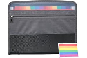 Small Receipt Holder A6 Size Check Holders Accordion File Organizer Zipper Closure 12 Pockets Expanding File Folder for Stora