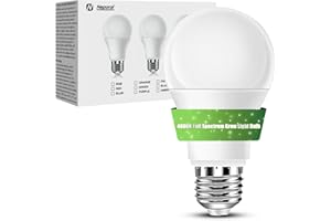 Neporal Grow Light Bulb, Full Spectrum Grow Lights for Indoor Plants 1PK, 9W Grow Bulb 100W Equivalent, Plant Light Bulbs E26