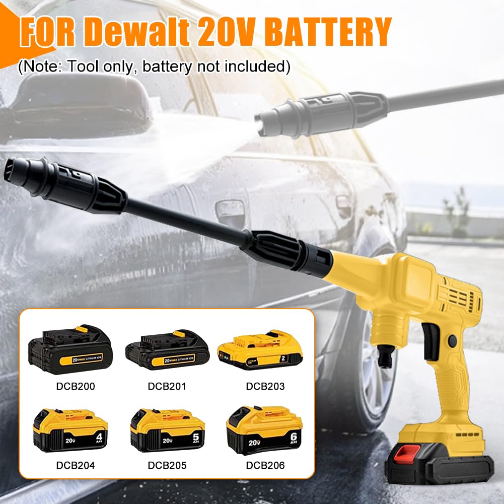 Cordless Pressure Washer for Dewalt 20V Battery,Bumdouy 550 PSI Portable Power Washer with 6in