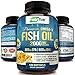 NutriFlair Omega 3 Fish Oil Supplement - Enteric Coating - Burpless, No Fishy Aftertaste - Triple Strength EPA 800mg + DHA 600mg, Easy to Swallow - Joint, Heart and Brain Health Formula