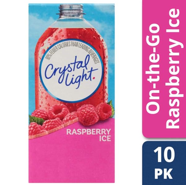 CRYSTAL LIGHT SUGAR-FREE RASPBERRY ICE DRINK MIX (10 ON-THE-GO PACKETS)