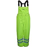 Viking Men's Professional Journeyman 300D Trilobal Rip-Stop Waterproof and Windproof Hi-Vis Safety Rain Bib Pants