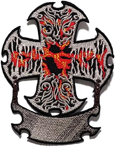 Skull Fire Iron on Patch Embroidered Sewing for T-shirt, Hat, Jean ,Jacket, Backpacks, Clothing Ships and sold from Naree2016. only. Made in Thailand, Buy good quality item