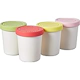 Tovolo Sweet Treat, 6 oz. Mini Tubs Set of 4, Tight-Fitting Silicone Lid, Easy Stacking Reusable Ice Cream Container, 6-Ounce
