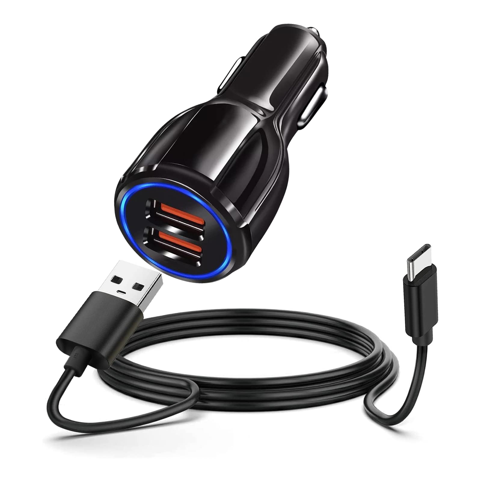 Fast USB Car Type C Charger 30W Adapter for Moto G Power 2025/G Stylus/G Play/G Pure,Edge,Motorola One 5G Ace/Razr, Carplay Cable for iPhone 16E 16 15 Pro Charging Samsung Galaxy & More Android Phone
