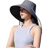 Women Wide Brim Sun Hat with Neck Flap Ponytail Hole Summer Safari Beach Hat UV Protection Shawl for Fishing Gardening