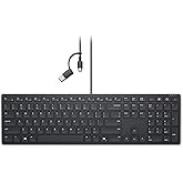 Dell KB525C Wired Collaboration Keyboard - USB-C & USB-A Versatile connectivity, 15 Programmable Shortcuts Keys, Collaboratio
