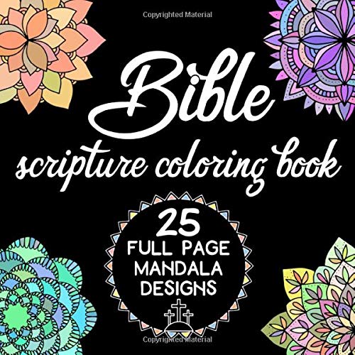 Bible Scripture Coloring Book 25 Full Page Mandala Designs: with quotes ...