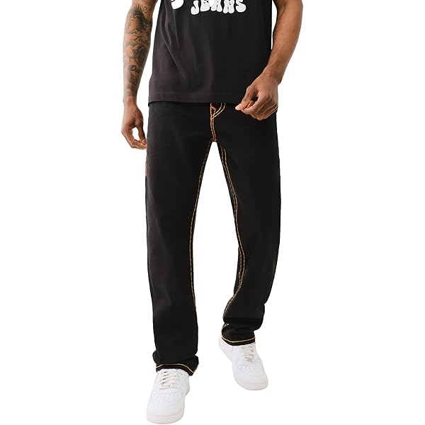 True Religion Men's Ricky Super T Straight Leg Jean, Body Rinse