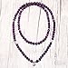 Zhepin 8MM Amethyst 108 Mala Beads Charm Bracelet for Men Women Yoga Bracelet Necklace