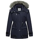 GGleaf Women's Quilted Winter Coat Warm Puffer Jacket Thicken Parka with Removable Hood (Available in Plus Size)