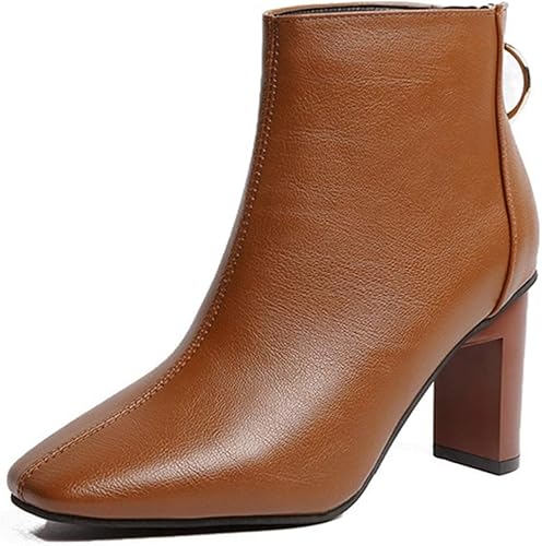 Amazon Kg8d ショートブーツ レディース 歩きやすい おしゃれ シンプル カジュアル アンクルブーツ チャンキーヒール スクエアトゥ ブーティ 大きいサイズ ミドルブーツ 美脚 細身 疲れない 歩きやすい Kg8d ブーツ ブーティ