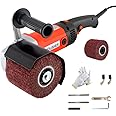 HaTur Burnishing Polishing Machine 1400W Surface Conditioning Tool Handheld Sander Polisher Set with 2 Polishing Wheel for Stainless Steel, Metal, Wood, 8 Variable Speed