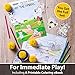 JOADY Stamps for Kids My First Stamps Rubber Craft Stamps Featuring 5 Cute Farm Animals Plus Safe Washable Water-Based Ink Pad. Easy Grip! Free Bonus: at The Farm – Coloring and Creative eBook