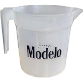 Modelo Cerveza 48 Ounce Beer Pitcher, Plastic with Handle, Barware Drinkware - Set of 2