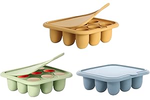 WAJIAYON Baby Food Freezer Tray,Silicone Nibble Freezer Tray,Baby Fruit Food Feeder Teether,Breastmilk Popsicle Mold,Babies Breast Milk Teether Pop Maker for Homemade Babies Meals-Blue