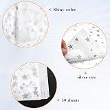 Toopedy White Silver Star Tissue Paper 50 Sheets 50x70cm Gift Wrapping view 2