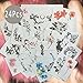 DaLin Sexy Floral Temporary Tattoos Black Flowers Fake Tattoos for Women Men 24Pcs Collection - Individual Styles Available